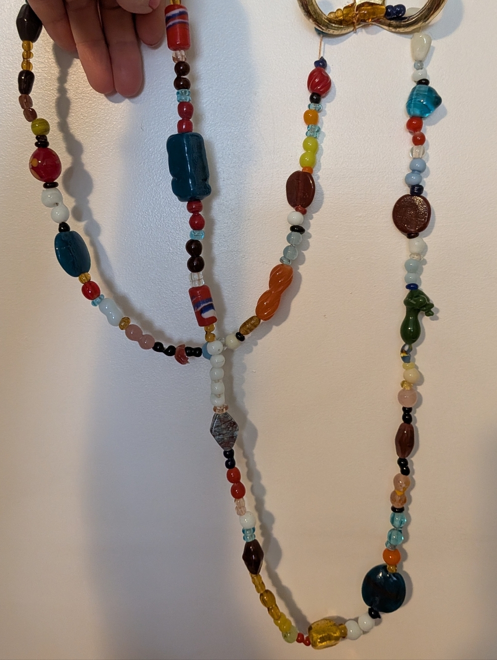 Boho Glass Bead Necklace - Xtra Long